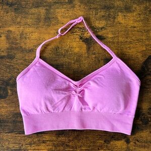 XS Lazuli Label Ultra Pink Halter Neck Top